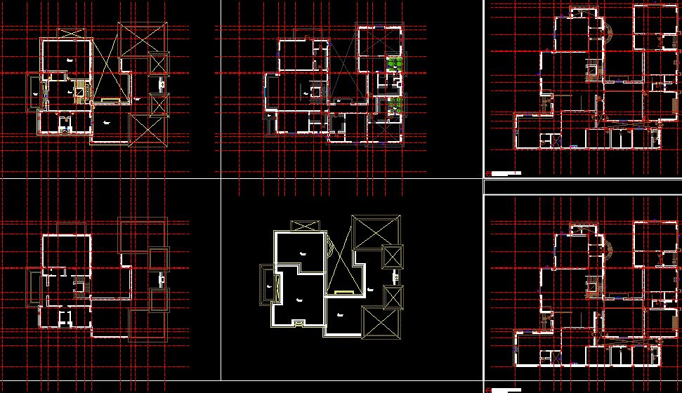 Single-storey villa layout and elevation CAD drawing file