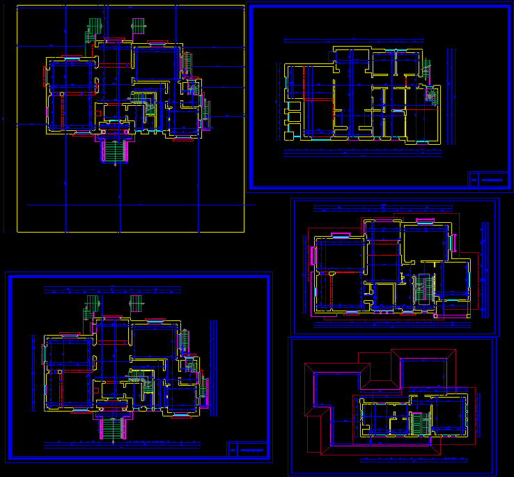 Modern Villa Interior Design and Floor Layout CAD DWG File