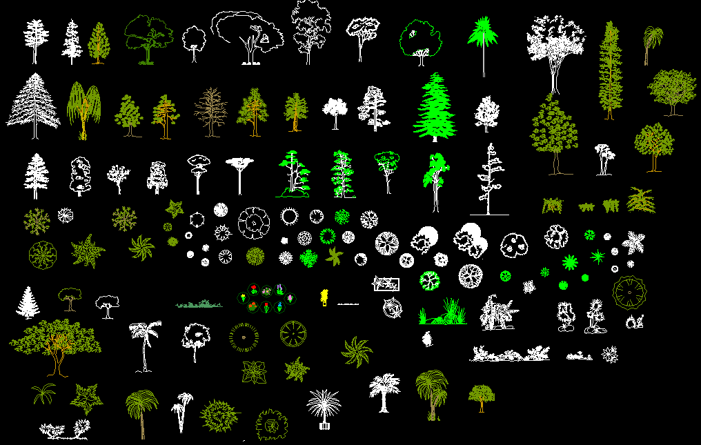 Garden blocks design cad drawings. Download now.