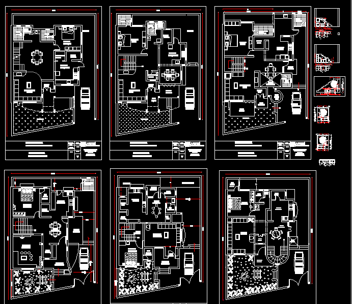 42X66 AutoCAD Drawing File of 1BHK Bungalow Plan Types