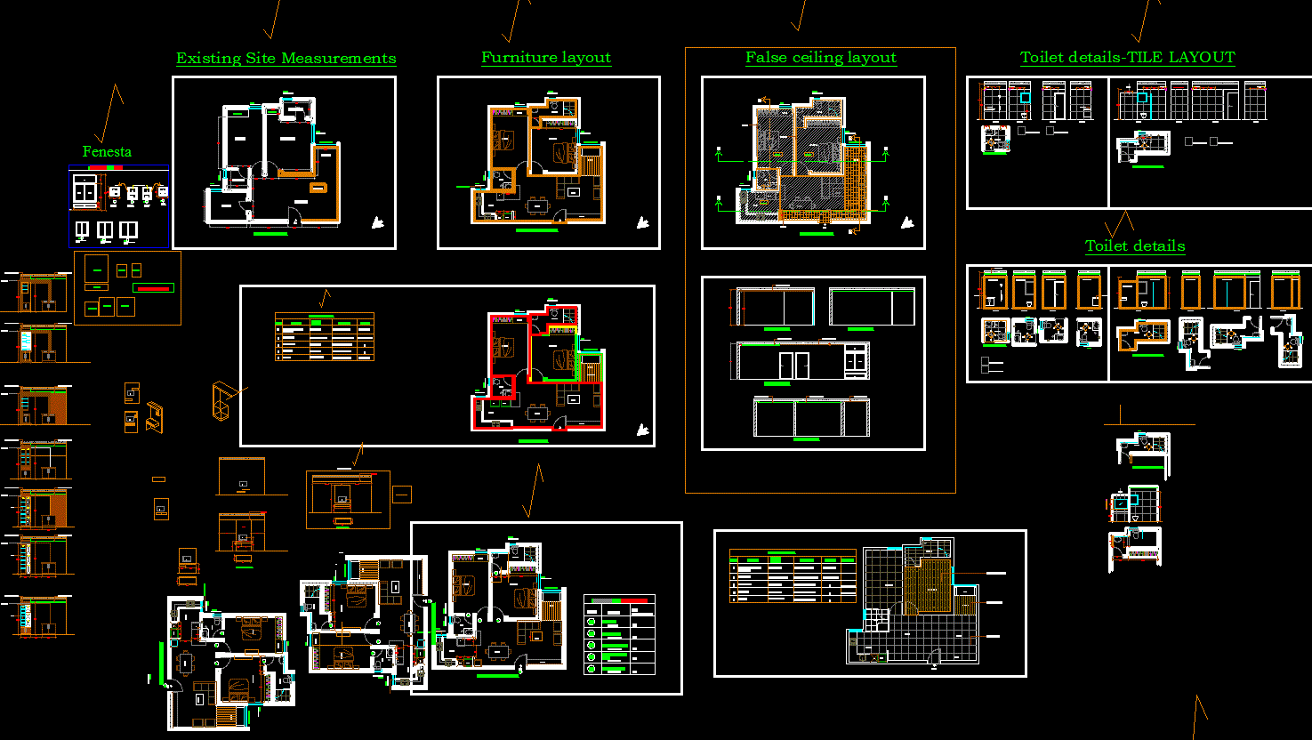 Download 2 BHK Flat Design Plan in DWG Format