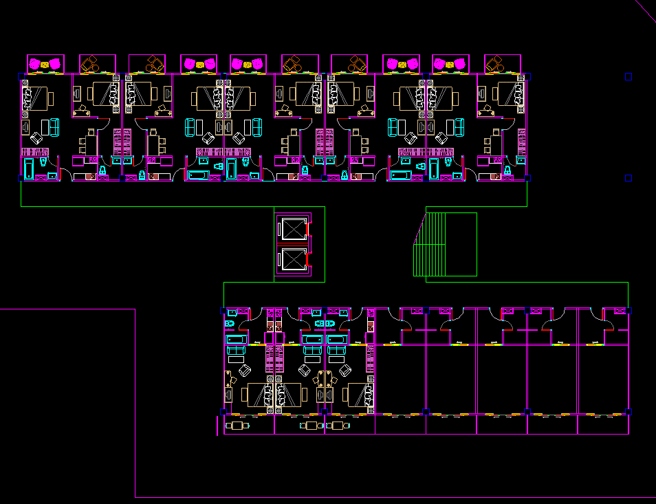 Download 2 BHK Flat Plan in DWG Format for CAD Use