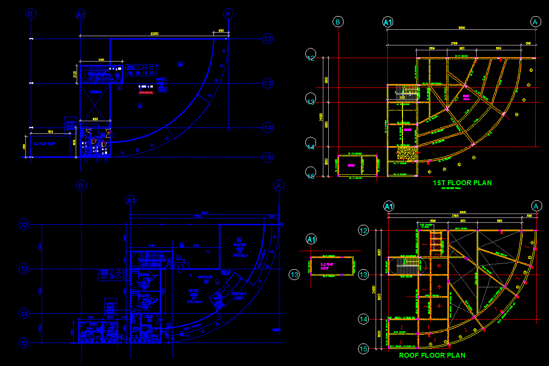 Download Apartment Roof Plan in DWG Format
