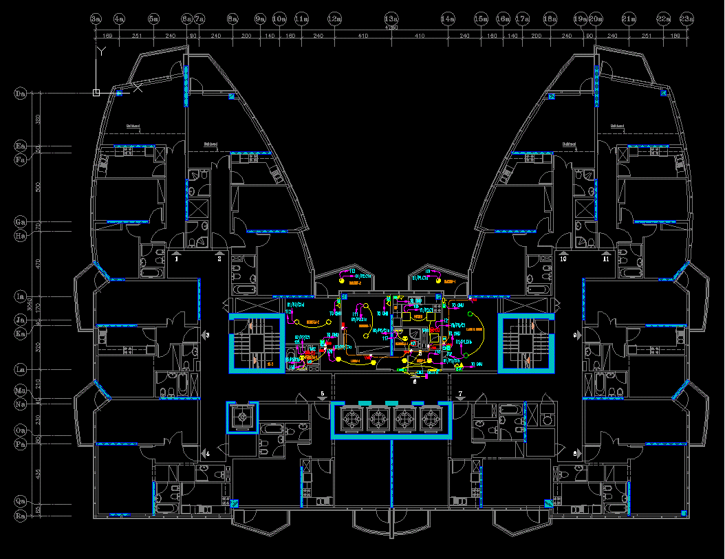 residential apartment building floor plan is given in this cad file. download this cad file now.