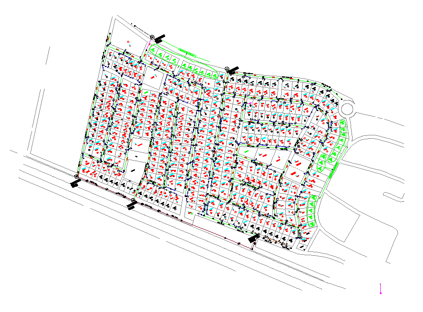 Urban Town Planing details DWG file