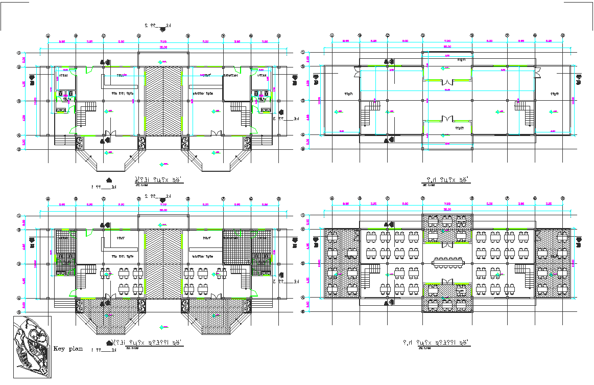 Urban park plan detail dwg file