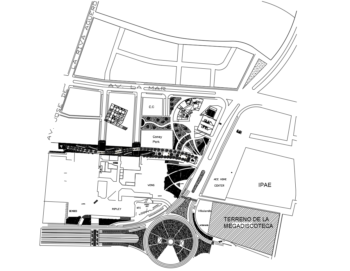 Urban planning in dwg file 