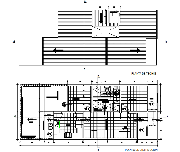 Urban project and housing plan dwg file