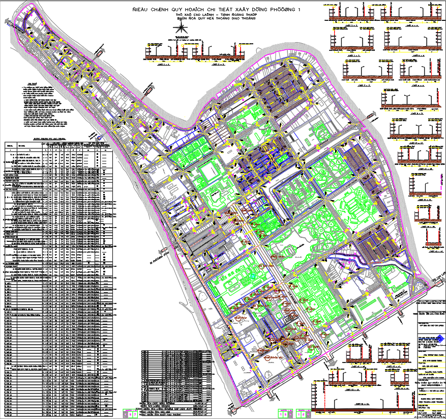 Urban Planning Layout of Ward 1 DWG AutoCAD File