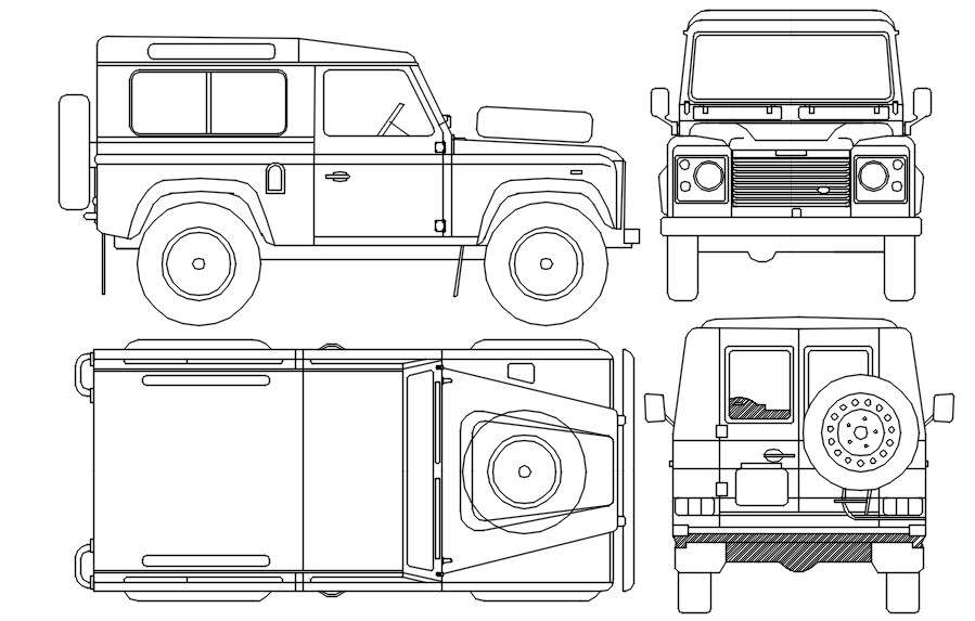 Van block in AutoCAD, dwg file.