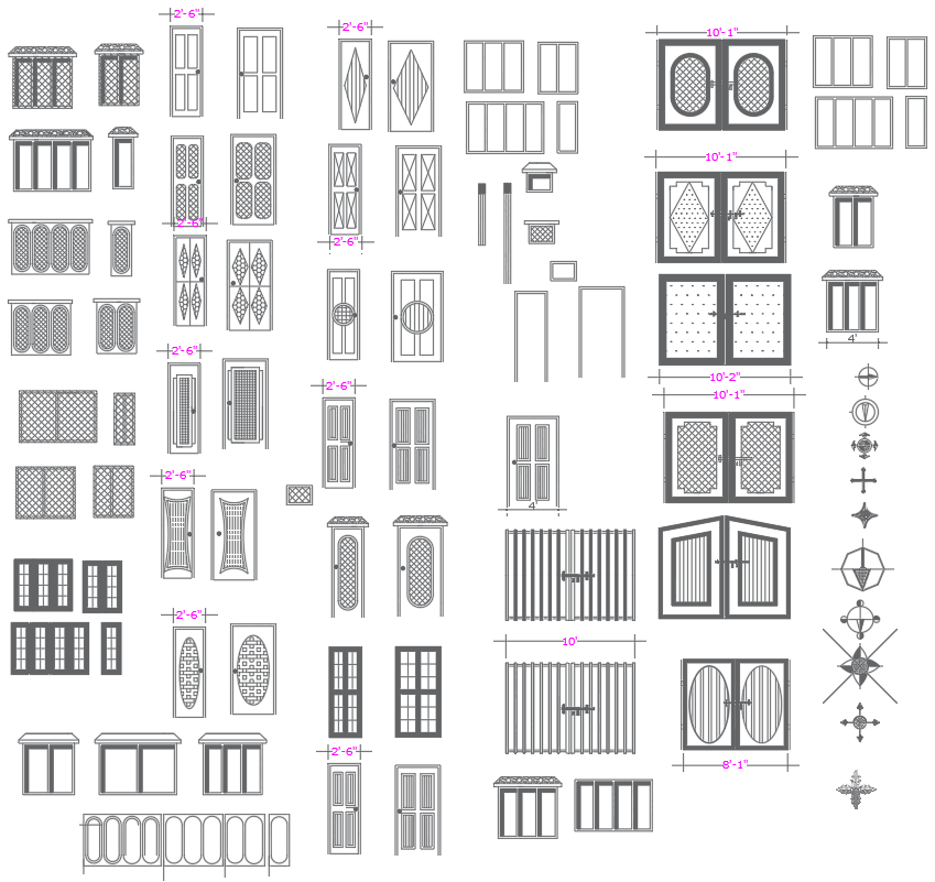 Wooden Door Design Blocks in AutoCAD DWG | CadBull