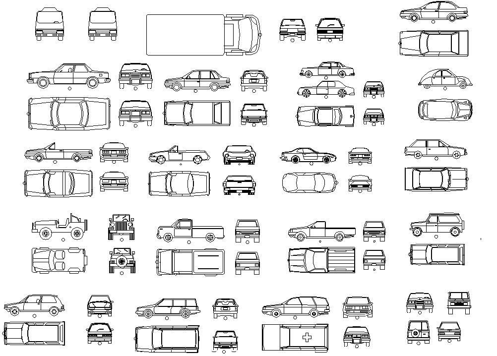 Vehicle Blocks dwg file