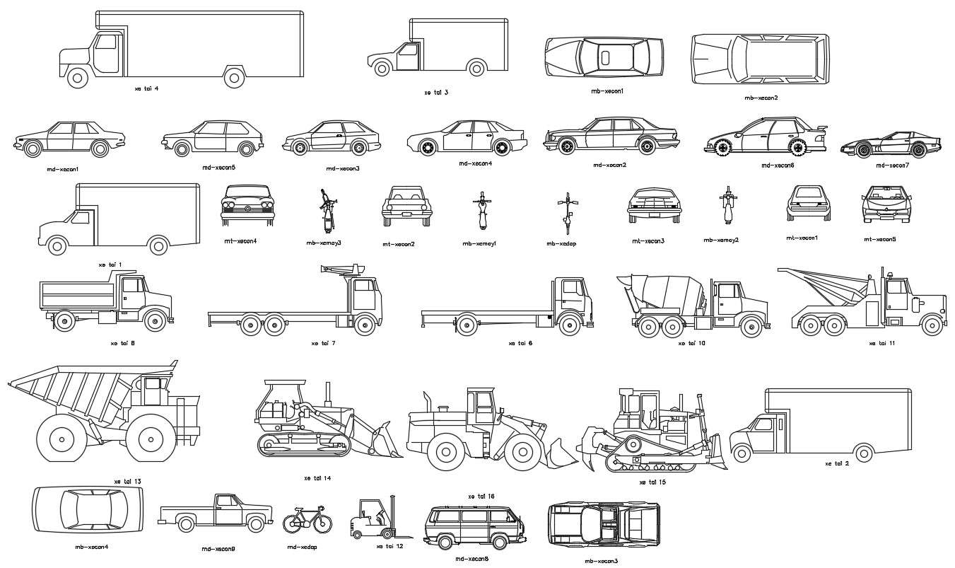 Vehicle Cad Blocks AutoCAD File