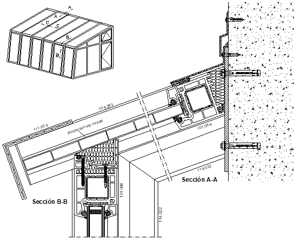 Veka system section detail dwg file