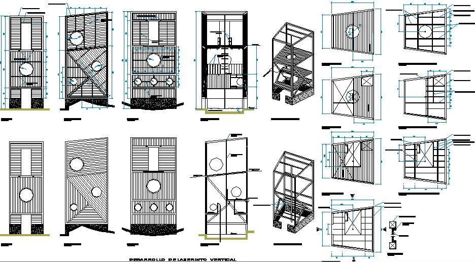 Vertical labyrinth development detail dwg file