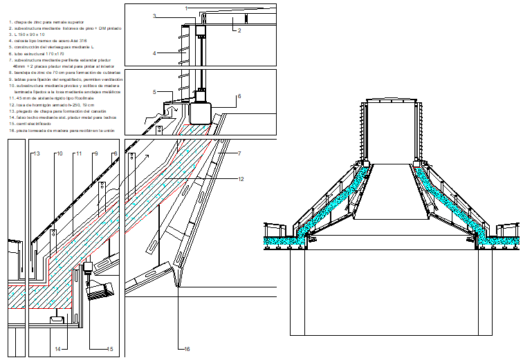 Vertical support to find us trial detail dwg file