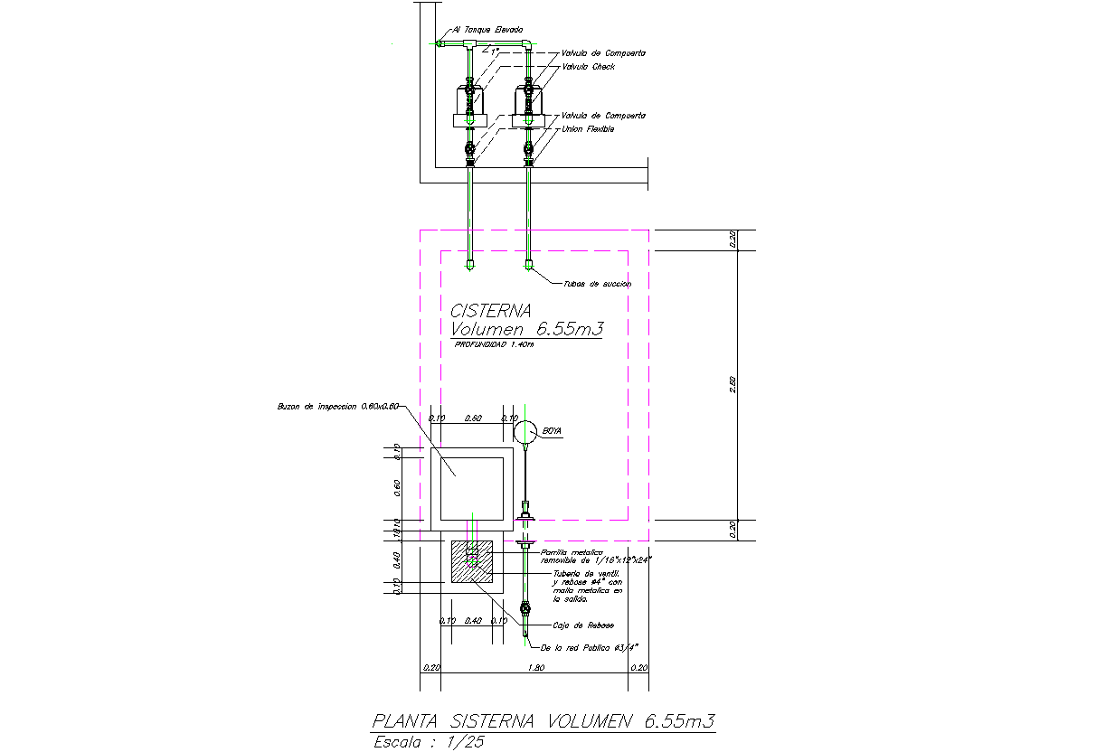 Vertical tank detail cad drawing