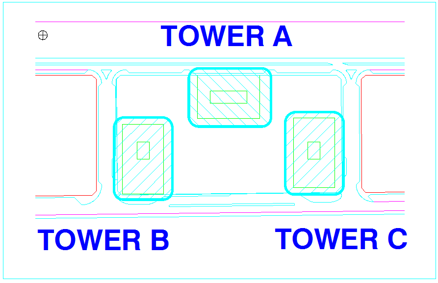 View of Tower A,B and C