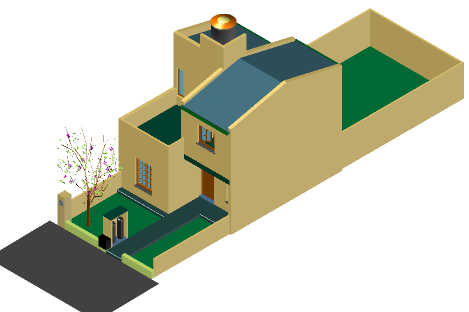 Villa 3 d plan detail