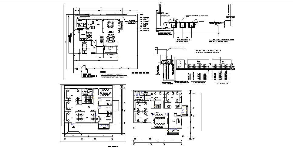 Small Villa Design Plan CAD Drawings