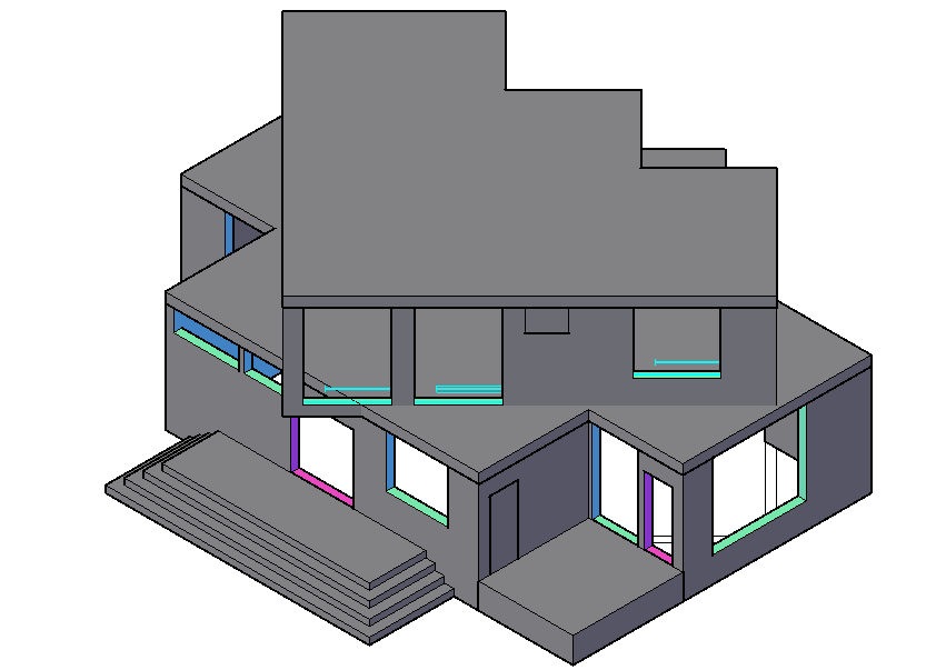 Villa house 3 d plan detail