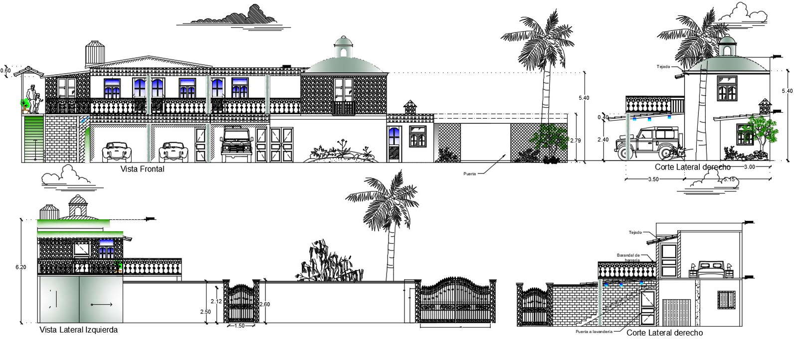 Villa layout plan in autocad