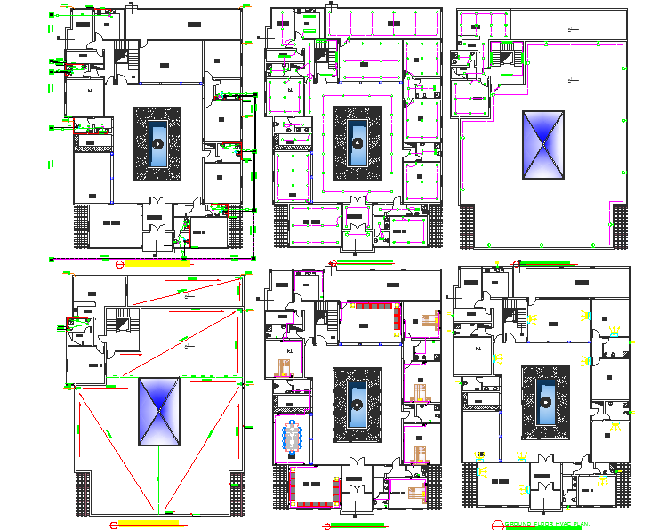 Villa layout plan with Detailing 