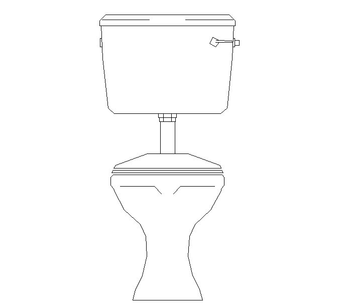 WC Block Design With Flush Box Elevation.