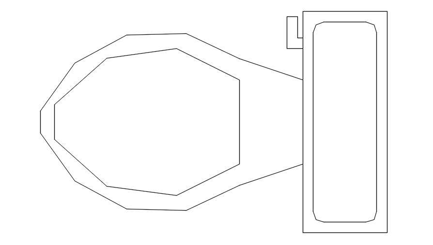 WC layout 2d plan cad blocks in AutoCAD, dwg file.