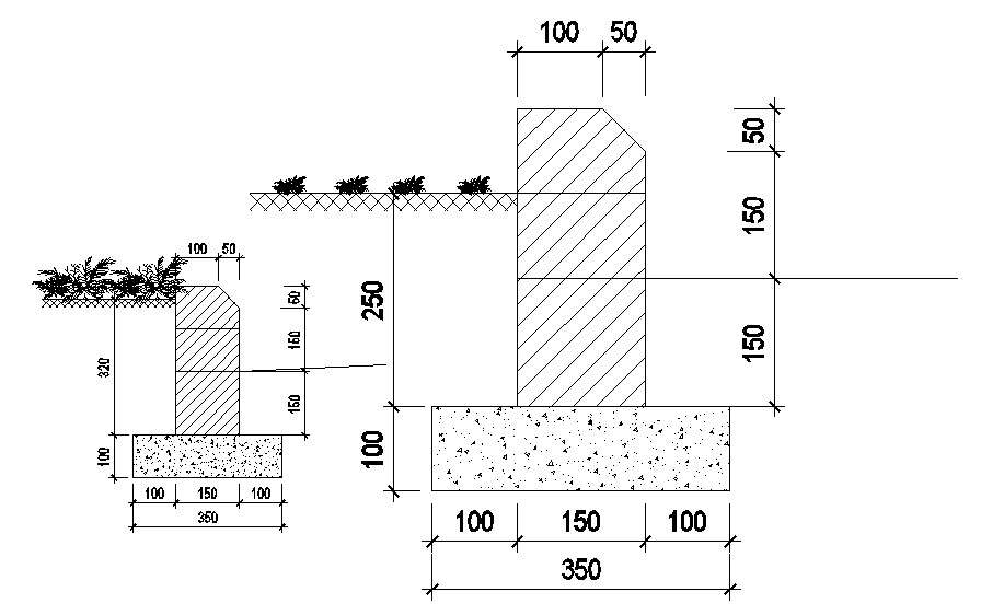 Wall Footing Detail DWG File