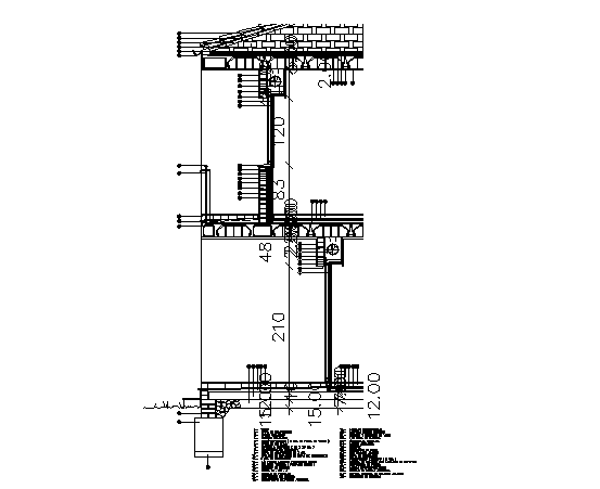 Wall cut and section in housing two levels file