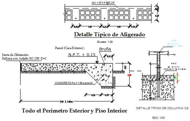 Wall elevation and section working plan detail dwg file
