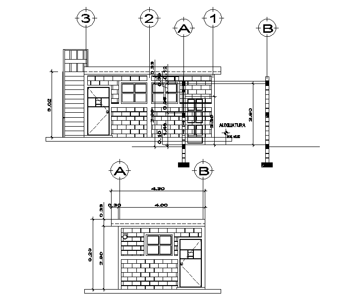 Wall elevation detail dwg file