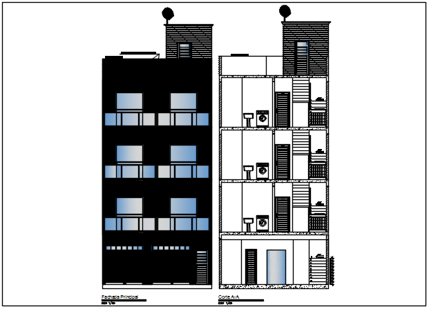 Wall elevation detail dwg file