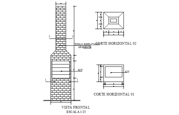 Wall elevation detail dwg file