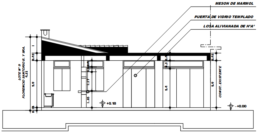 Wall elevation view of garden area detail dwg file
