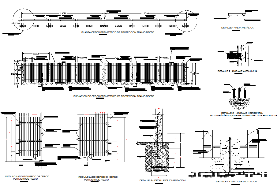 Wall gate reeling plan and elevation detail dwg file