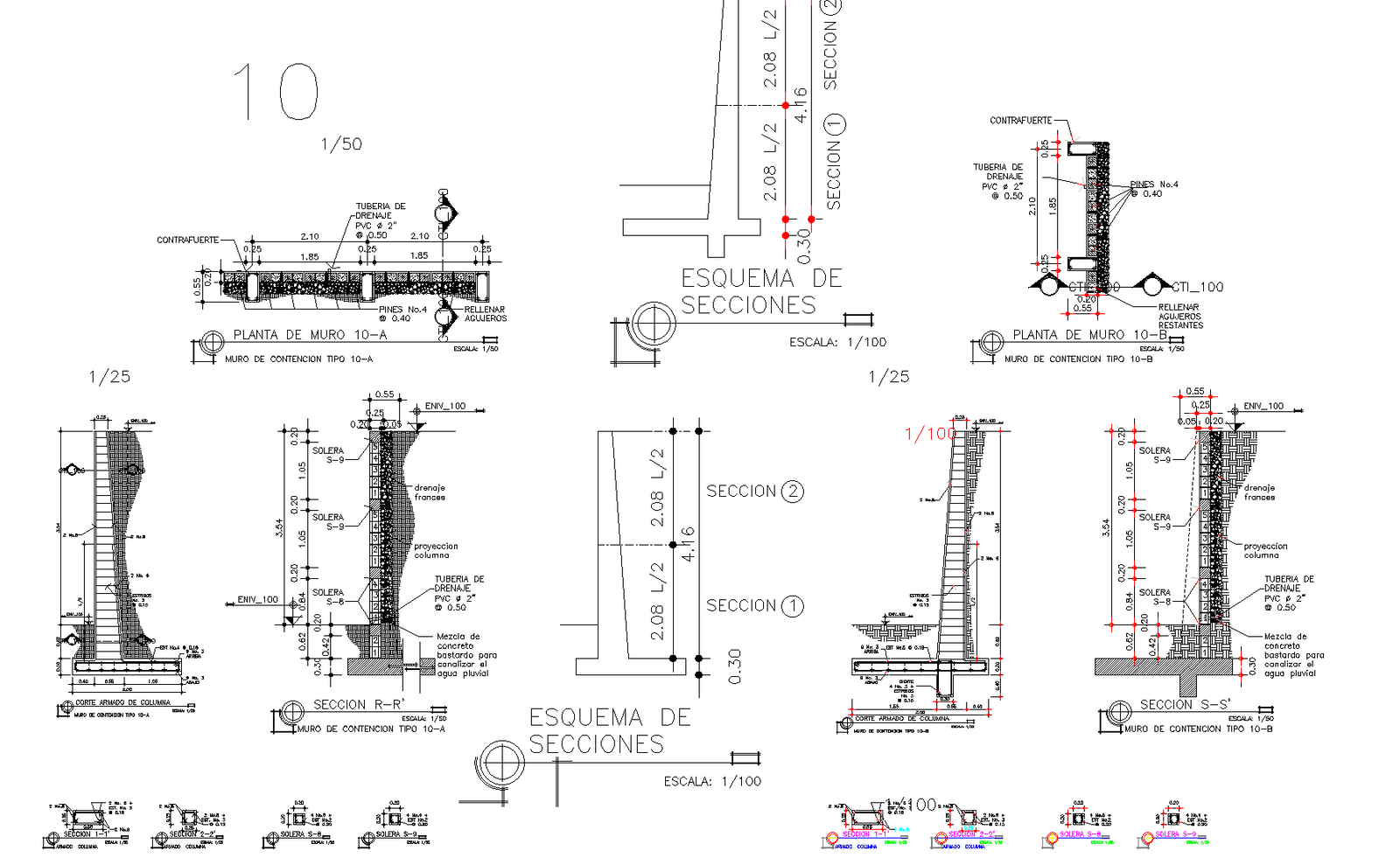 Wall of contention plan detail dwg.
