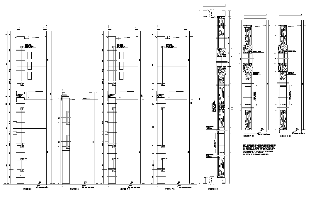 Wall section detail dwg file,