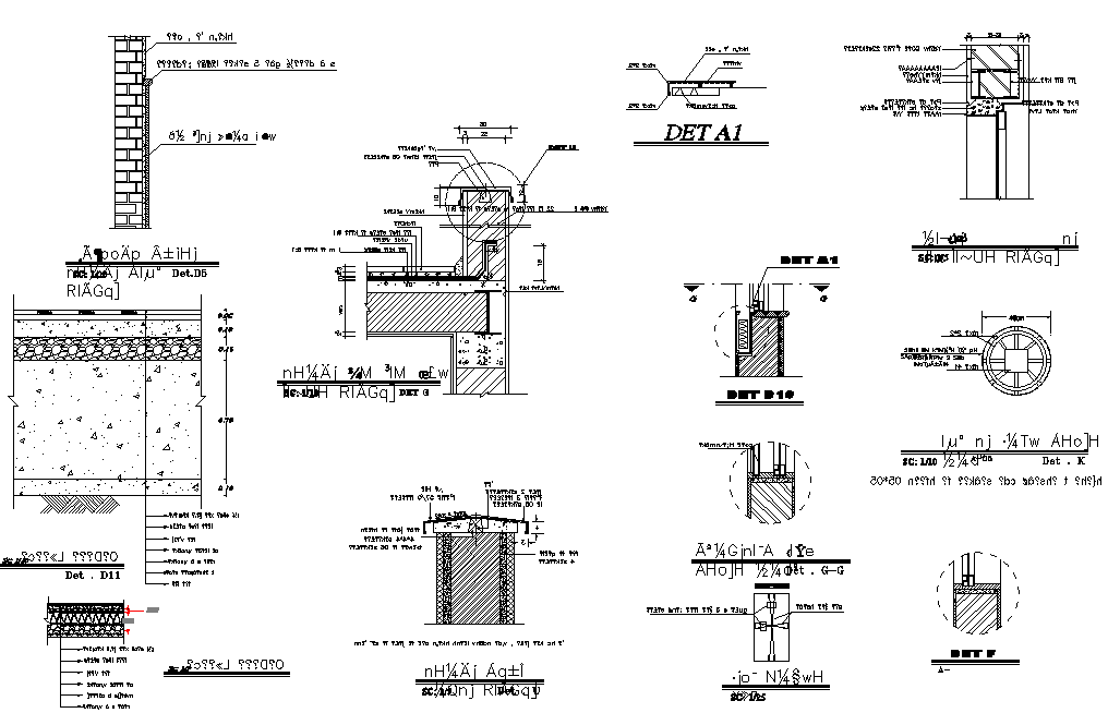 Wall section detail dwg file