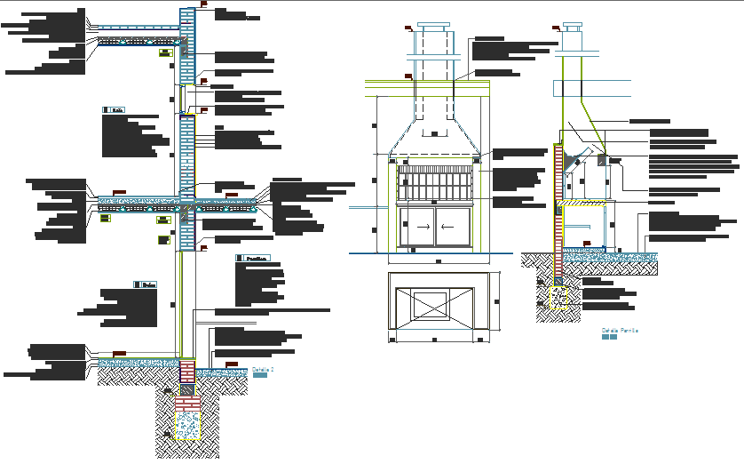 Wall section detail dwg file