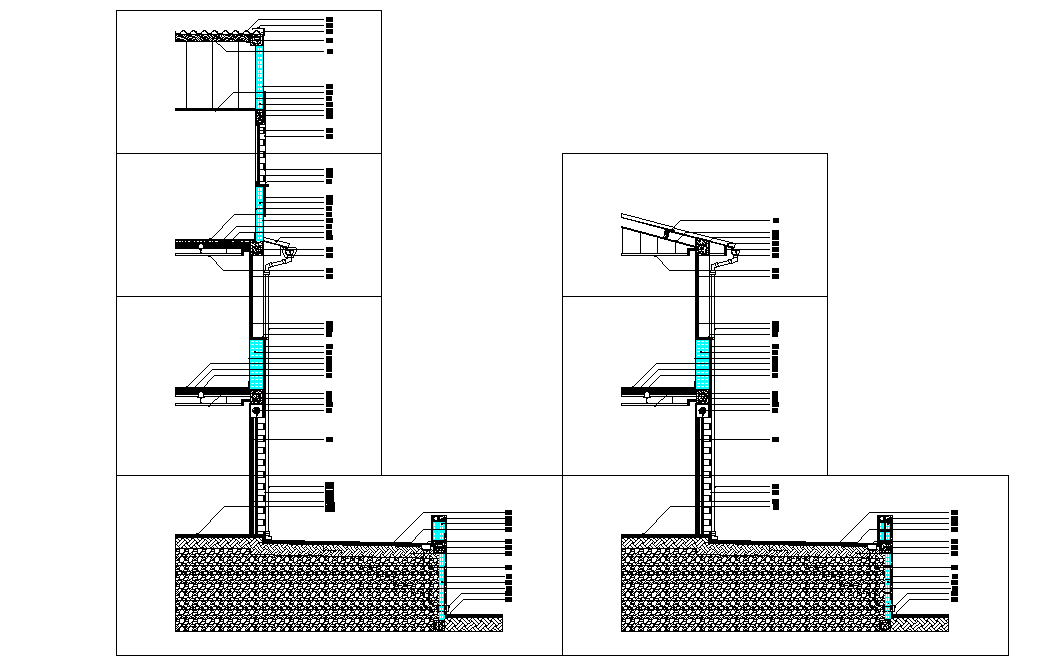 Wall section detail dwg file