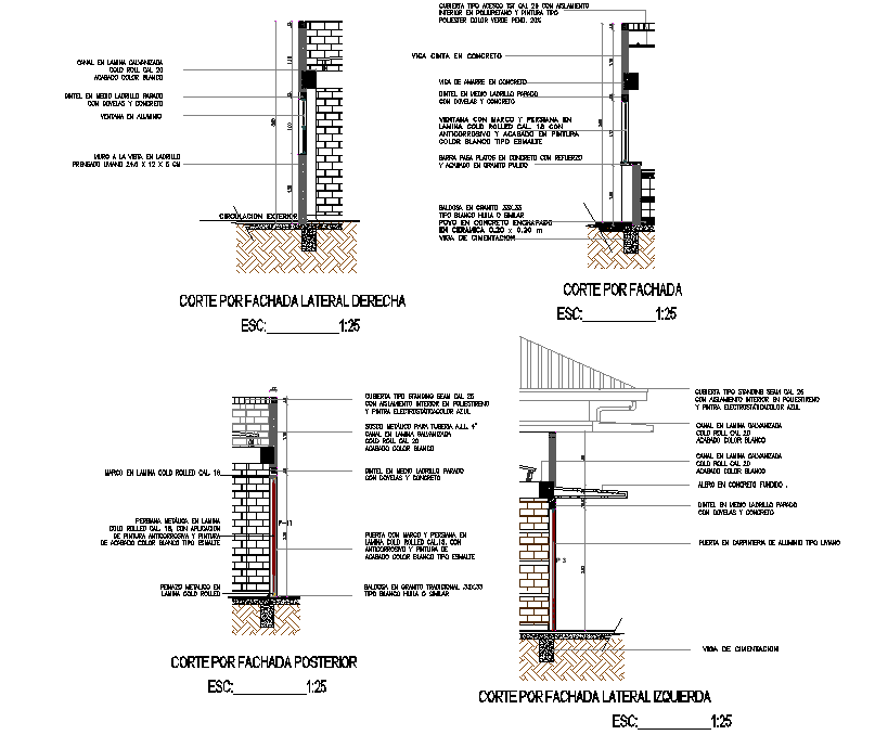 Wall section detail dwg file