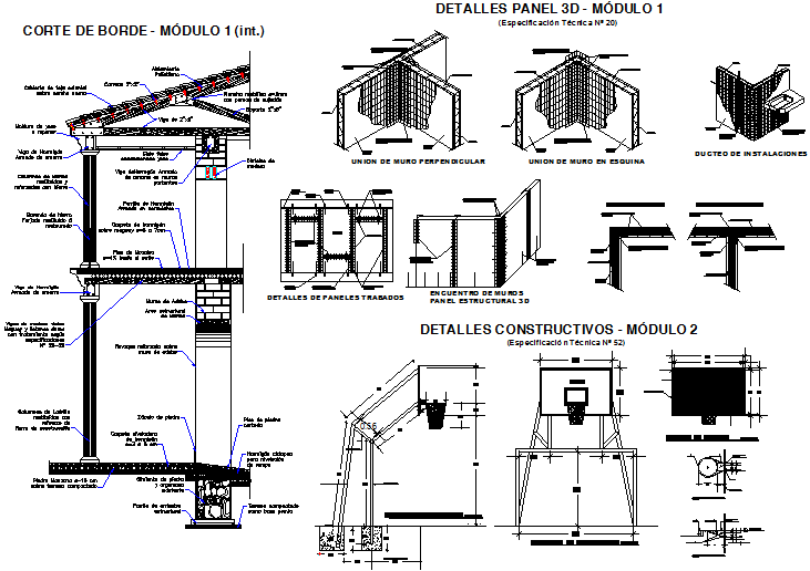 Wall section detail dwg file