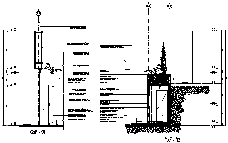Wall section detail dwg file