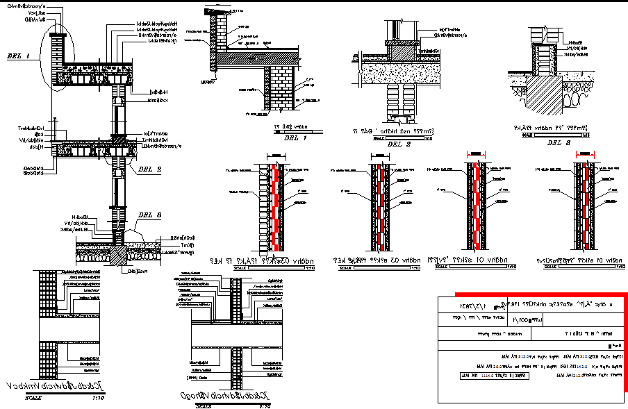 Wall section detail dwg file