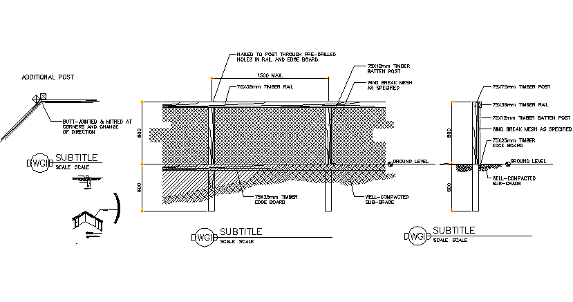 Wall section detail dwg file