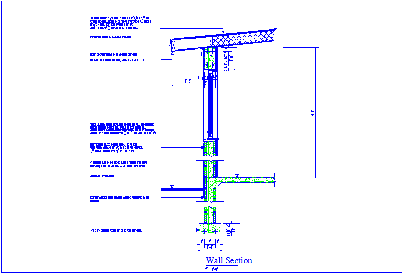 Wall section details dwg files