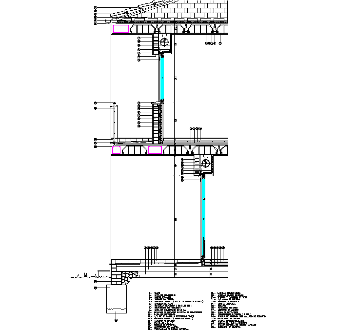 Wall section plan detail