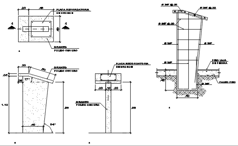 Wall section view detail dwg file
